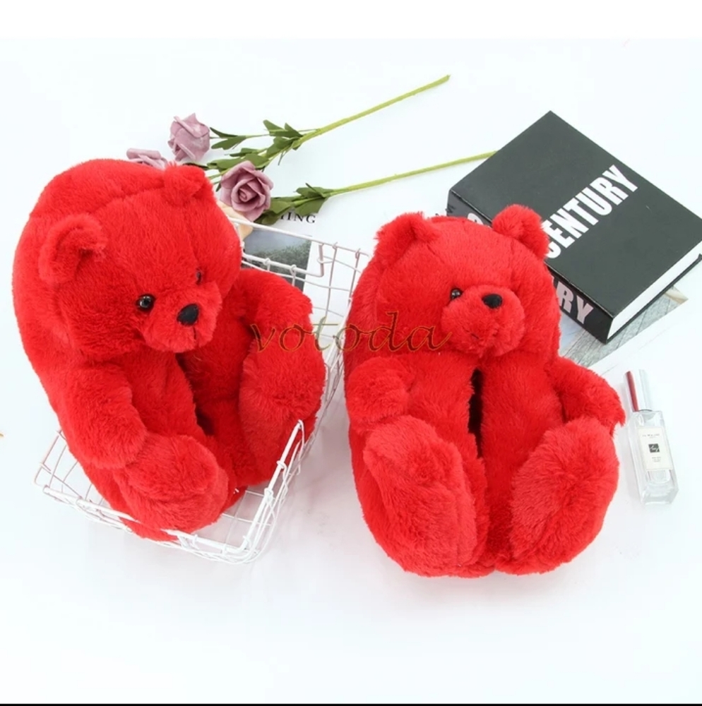 Christmas Holiday Bear house shoes